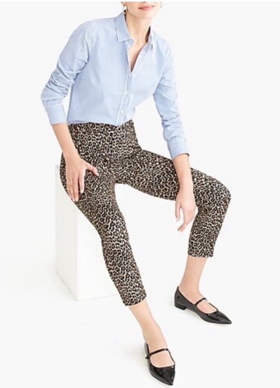 J Crew Winnie Office Ready Sprint Pants Animal Print 8